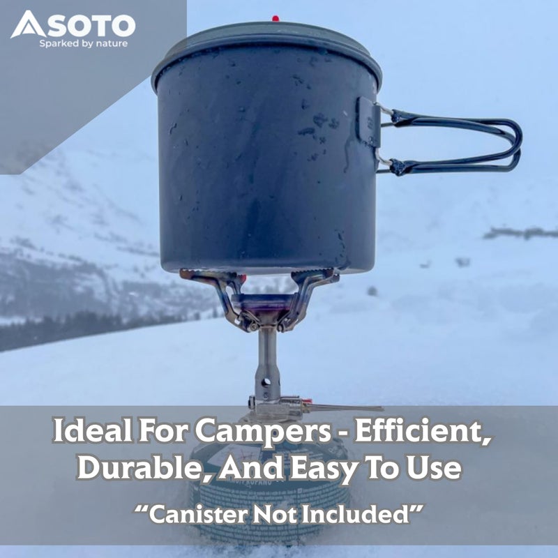 SOTO Amicus Camping Stove with or without Igniter - Superior Under Windy Conditions, Shock Resistant, and Low-cost With High-end Performance Portable Backpacking Stove - Image 5